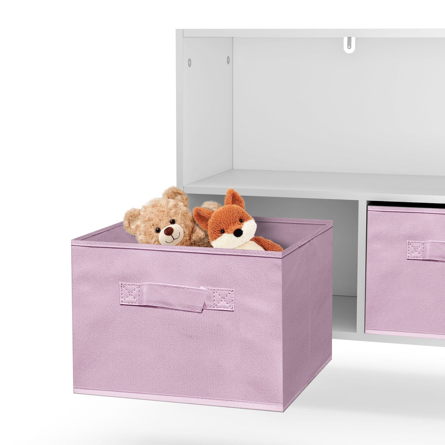 AHDECOR Collapsible Fabric Drawers Kids Bookcase with Toy Storage Cabinet Organizer