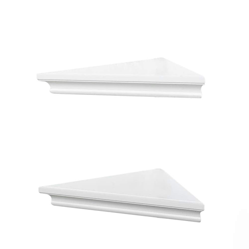 AHDECOR-HOME corner shelf White AHDECOR White Corner Wall Shelves, Wall Mounted Floating Corner Shelf for Home Décor, 2-Pack