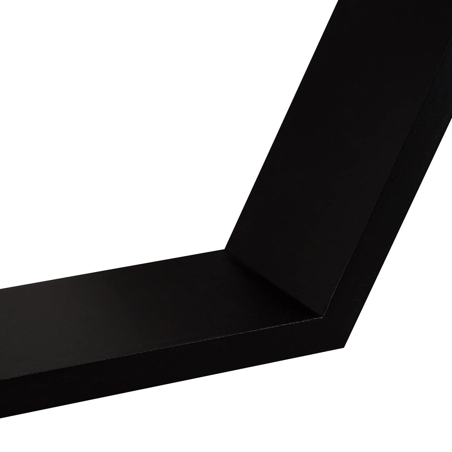 Ah-decor hexagon floating shelves Black / Black Set of 3 Black Adjustable Wall Mounted Hexagon Floating Shelves