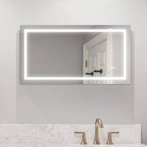 AH-DECOR led mirror LED Bathroom Mirror 60x 32 Inch with lights, anti-Fog & Dimming Led Bathroom Vanity Mirror