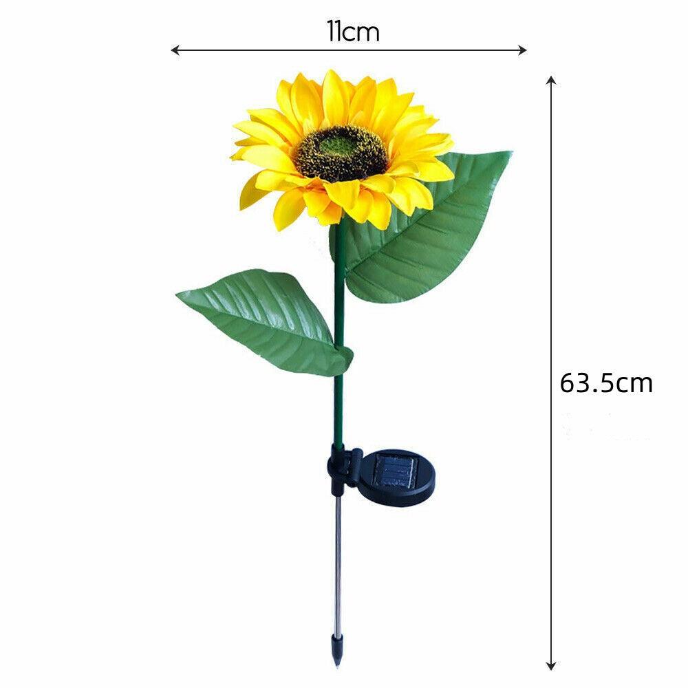 Ah-decor lighting Outdoor Solar Garden Stake Lights; Upgraded LED Solar Powered Light with 20 LED Sunflower; Waterproof Solar Decorative Lights for Garden; Patio; Backyard (2 Pack)