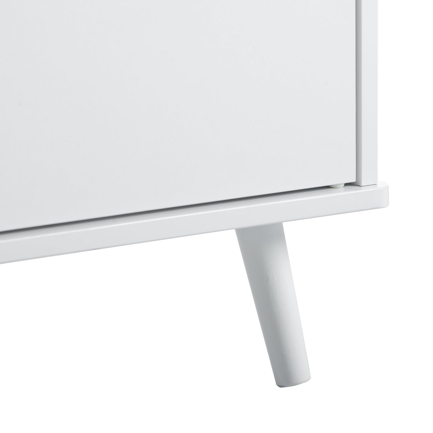 AHDECOR Litter Box Enclosure, Cat Litter Box Furniture with Hidden Plug, 3 Doors,Indoor Cat Washroom Storage Bench Side Table Cat House, Large Wooden Enclused Litter Box House, White