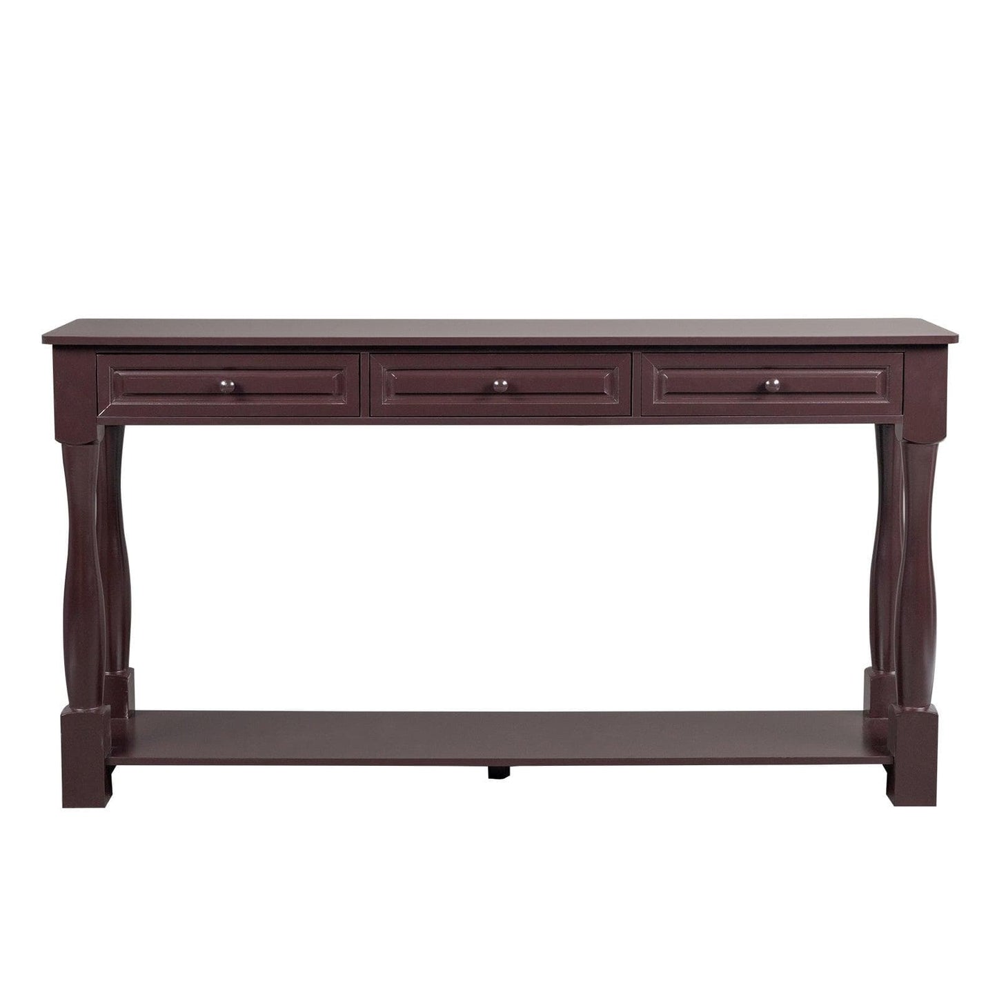 Ah-decor sofa table Console Table for Entryway Wood Sofa Table with Storage Drawers and Bottom Shelf for Hallway Living Room Brown Color