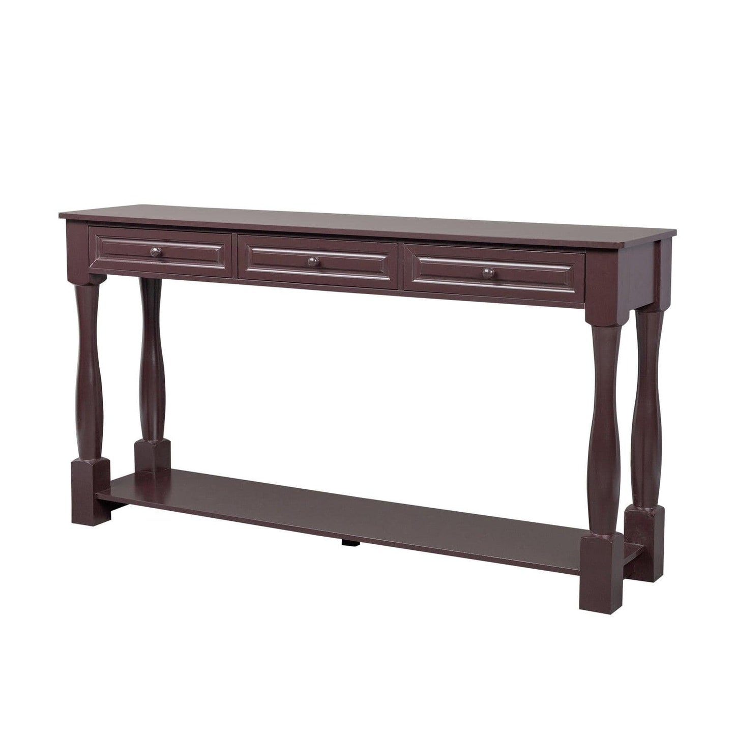 Ah-decor sofa table Console Table for Entryway Wood Sofa Table with Storage Drawers and Bottom Shelf for Hallway Living Room Brown Color