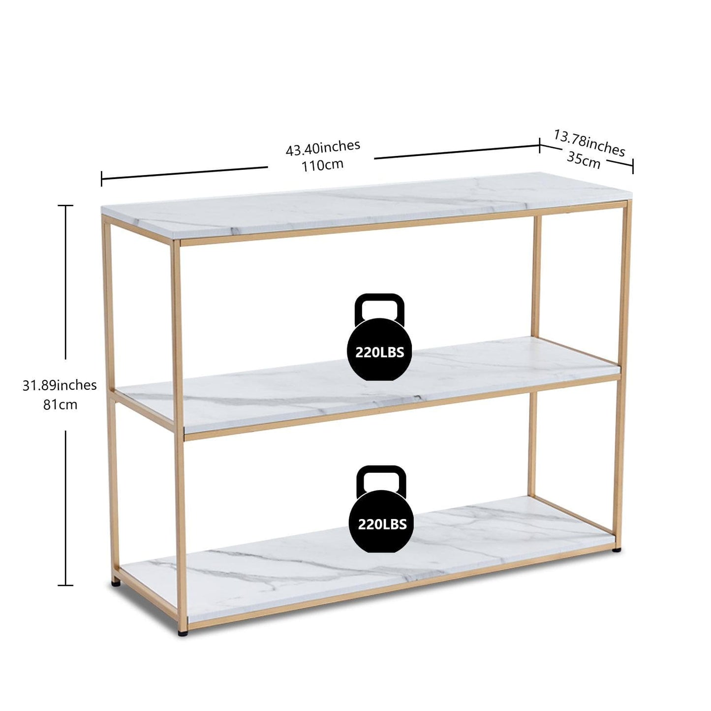 Ahdecor sofa table Faux Marble Sofa Tables, Entryway Table for Living Room