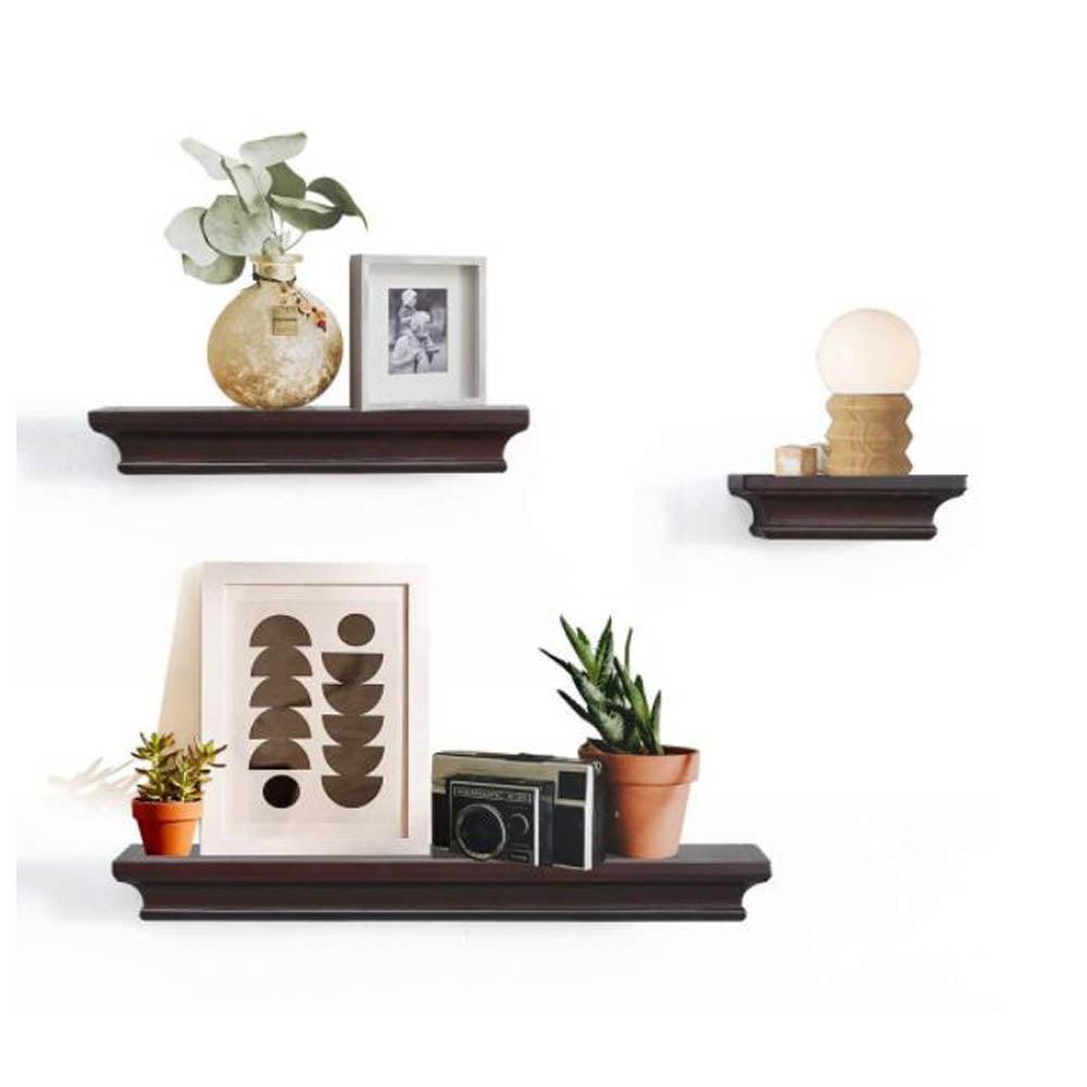 Ah-decor storage wall shelves 3 Pcs / Espresso AHDECOR Floating Shelves Wall Mounted Display Storage Shelves, Wall Shelf for Home and Office Decoration, Espresso Finish, 4" Deep, Set of 3