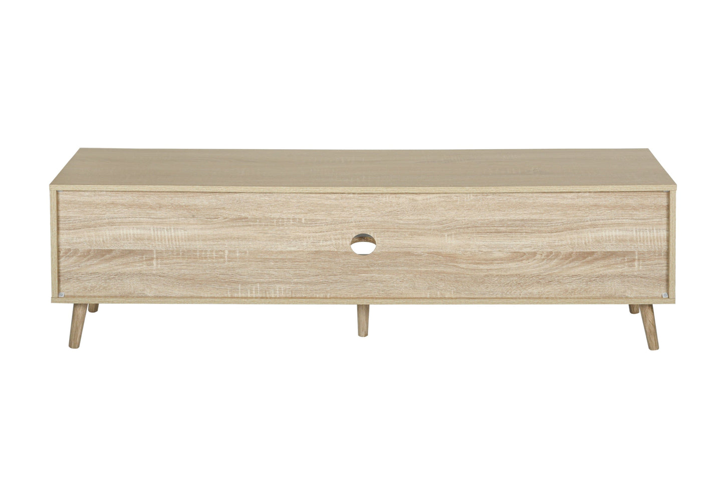 Ah-decor TV Stand Brown Oak TV Stand with Storage Cabinet and Shelves, TV Console Table for Living Room