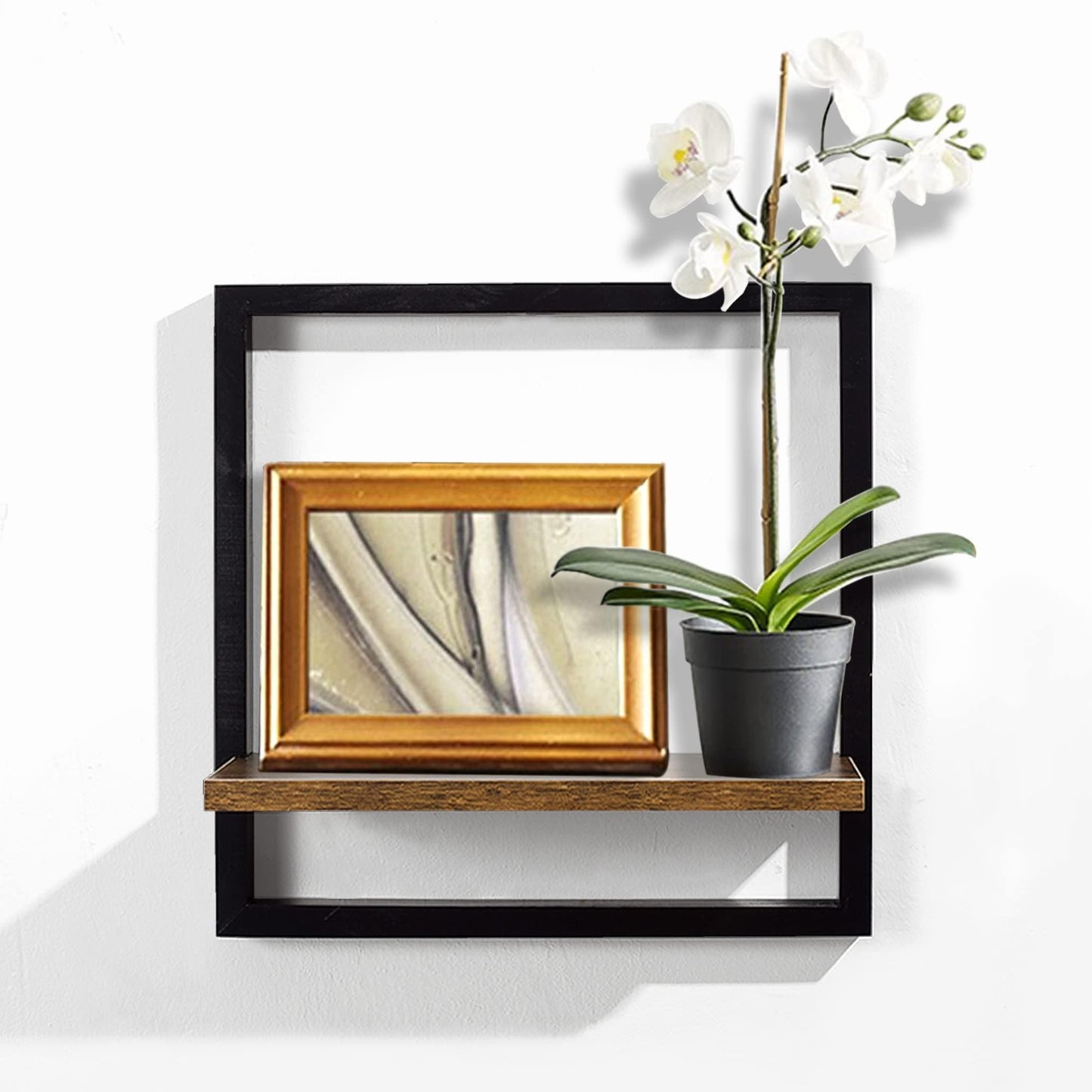 Ah-decor wall shelves 13.8''Wide AHDECOR Floating Wall Shelf, Wooden Wall Mounted Display Ledge, Storage Shelf with Unique Design Decorates for Dining, Kitchen or Living Room, 1-Pack