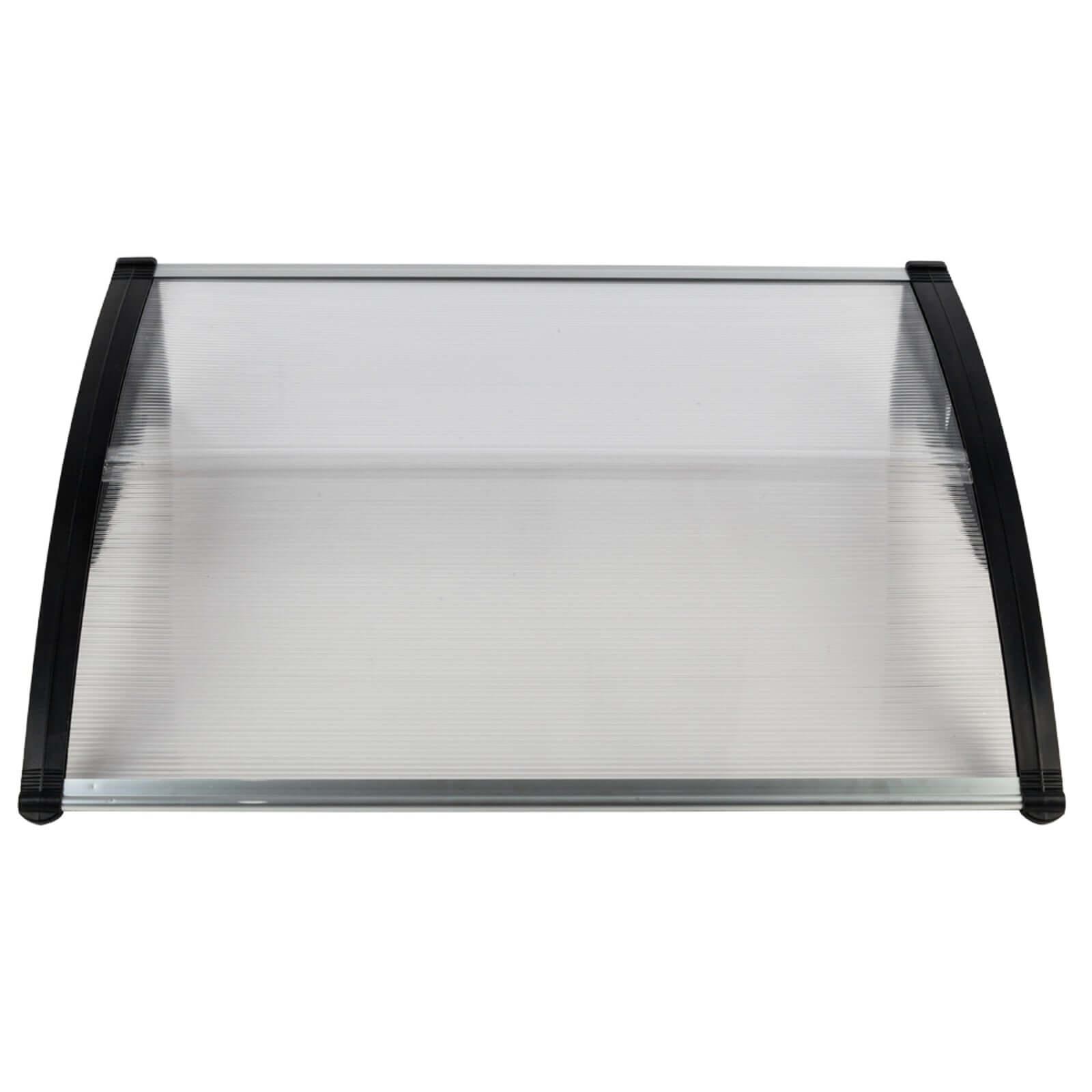 Ah-decor Awnings 39.37 x 31.5 Inch (100 x 80 Cm) Household Application Door & Window Awnings Canopy White & Black Bracket