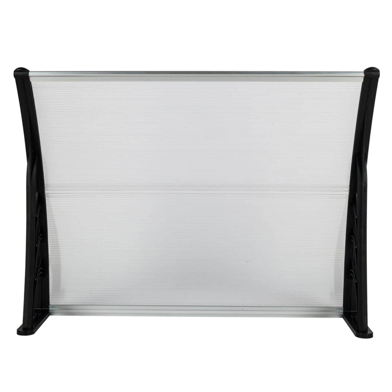 Ah-decor Awnings 39.37 x 31.5 Inch (100 x 80 Cm) Household Application Door & Window Awnings Canopy White & Black Bracket