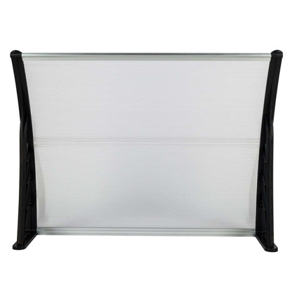 Ah-decor Awnings 39.37 x 31.5 Inch (100 x 80 Cm) Household Application Door & Window Awnings Canopy White & Black Bracket
