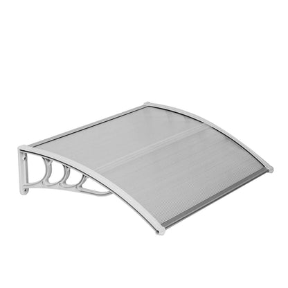 Ah-decor Awnings 39.37 x 31.5  Inch (100 x 80 Cm) Household Application Door & Window Awnings Transparent Board & White Holder