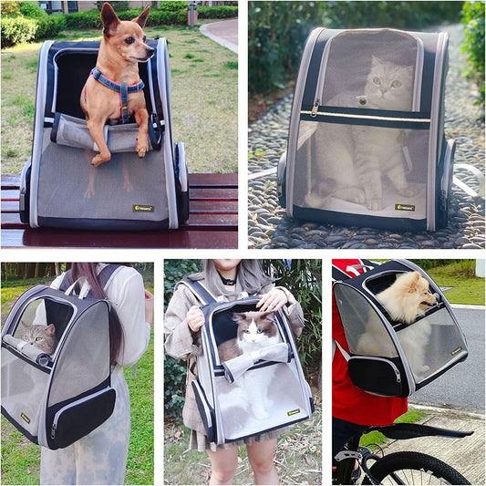 AH-DECOR Cat bag Innovative Traveler Bubble Backpack Pet Carriers for Cats and Dogs
