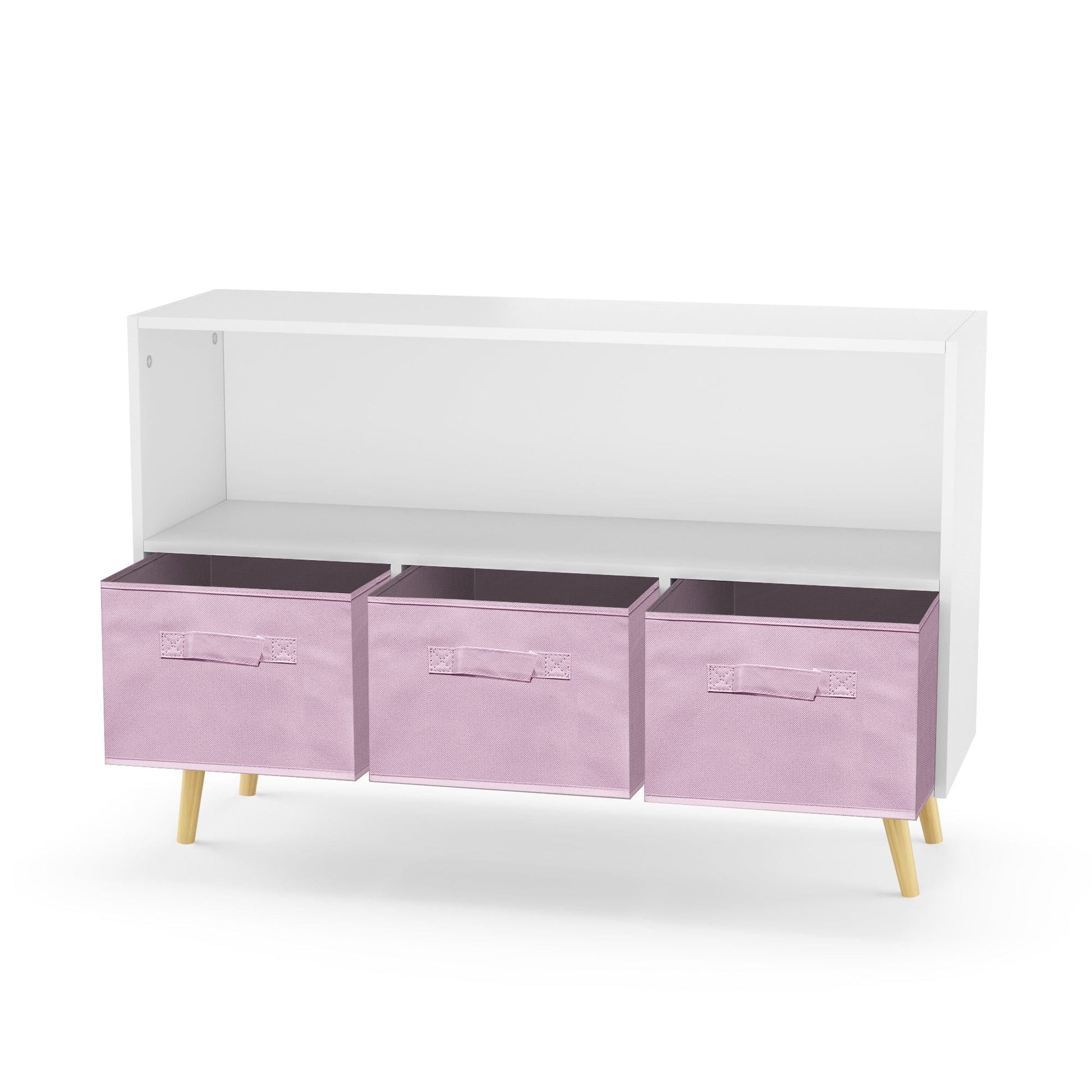 AHDECOR Collapsible Fabric Drawers Kids Bookcase with Toy Storage Cabinet Organizer