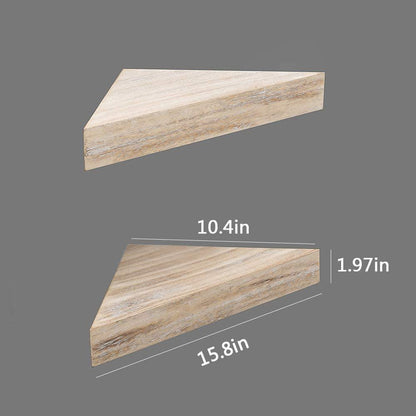 Ah-decor corner shelves Straight edge / Rustic AHDECOR Rustic Wood Corner Wall Shelves, Wall Mounted Floating Corner Shelf for Home Décor, 2-Pack