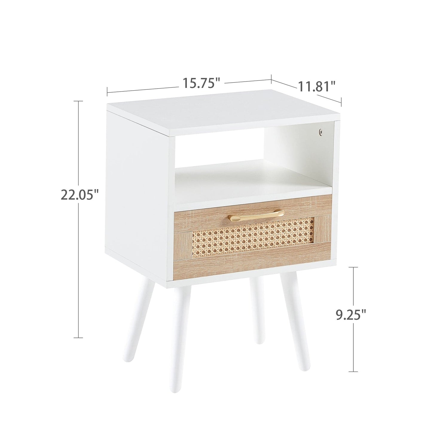 Ah-decor end tables White Storage Side Table for Home Decor