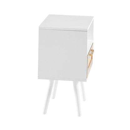 Ah-decor end tables White Storage Side Table for Home Decor