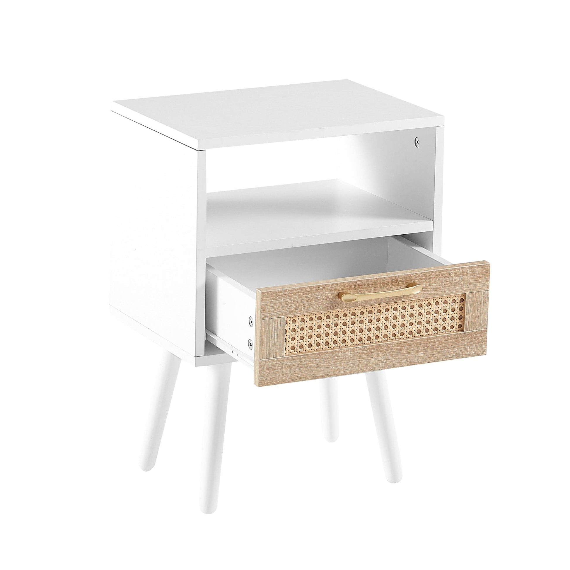 Ah-decor end tables White Storage Side Table for Home Decor