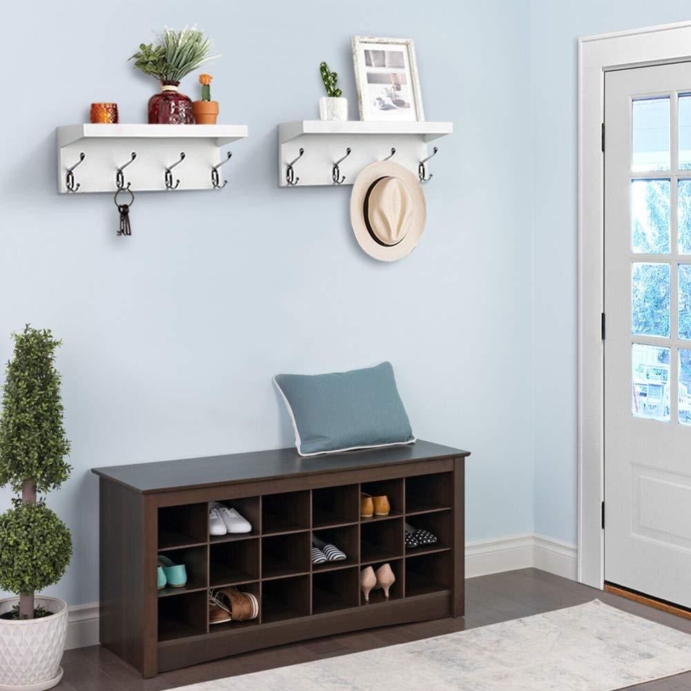 Ah-decor entry hook White / 15 inch Wall Hanging Organizer with 4 Sturdy Hooks