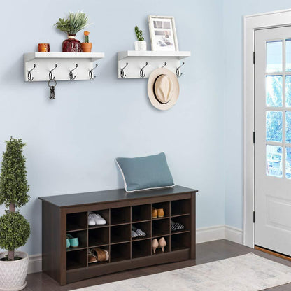 Ah-decor entry hook White / 15 inch Wall Hanging Organizer with 4 Sturdy Hooks