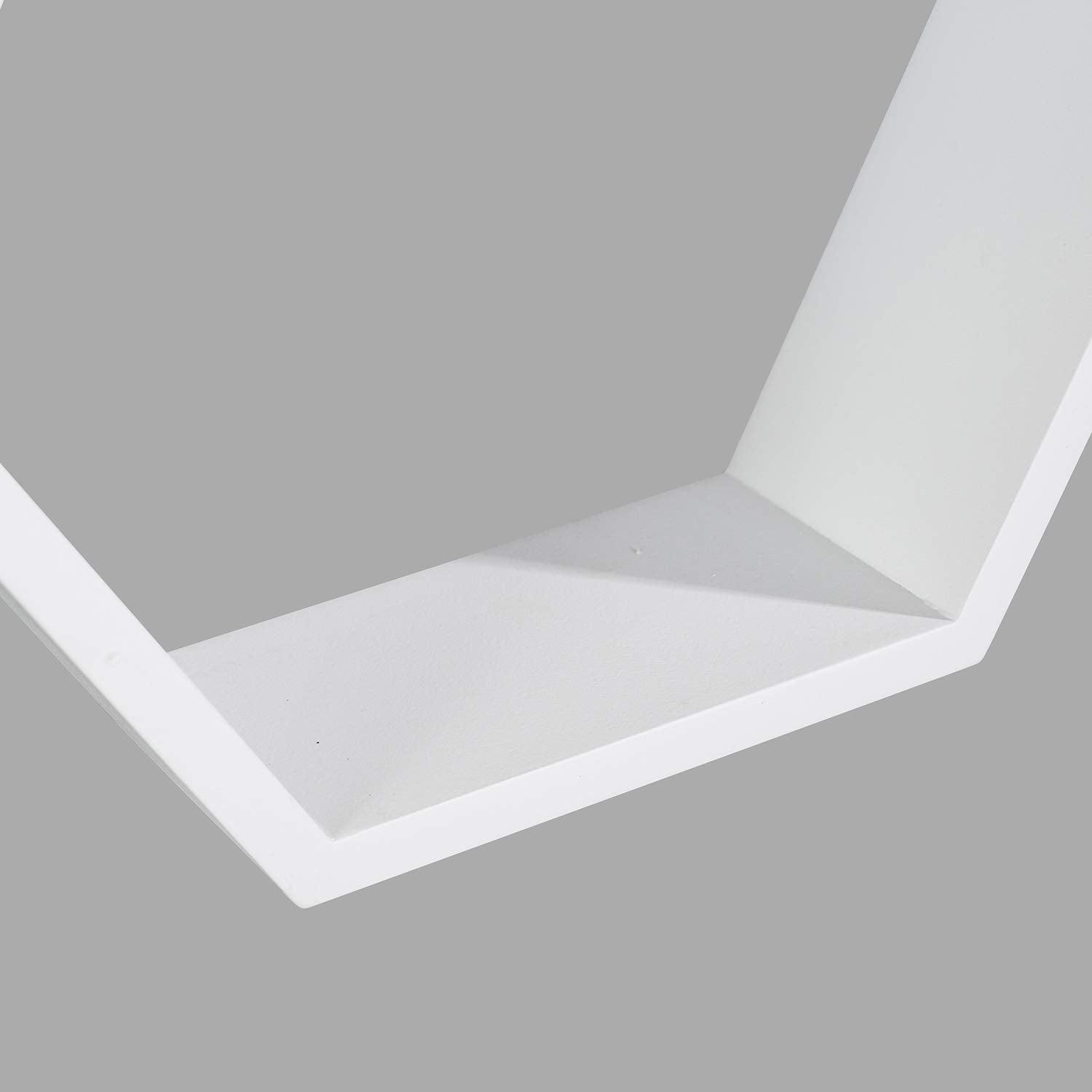 Ah-decor floating shelves White Set of 3 White Adjustable Wall Mounted Hexagon Floating Shelves