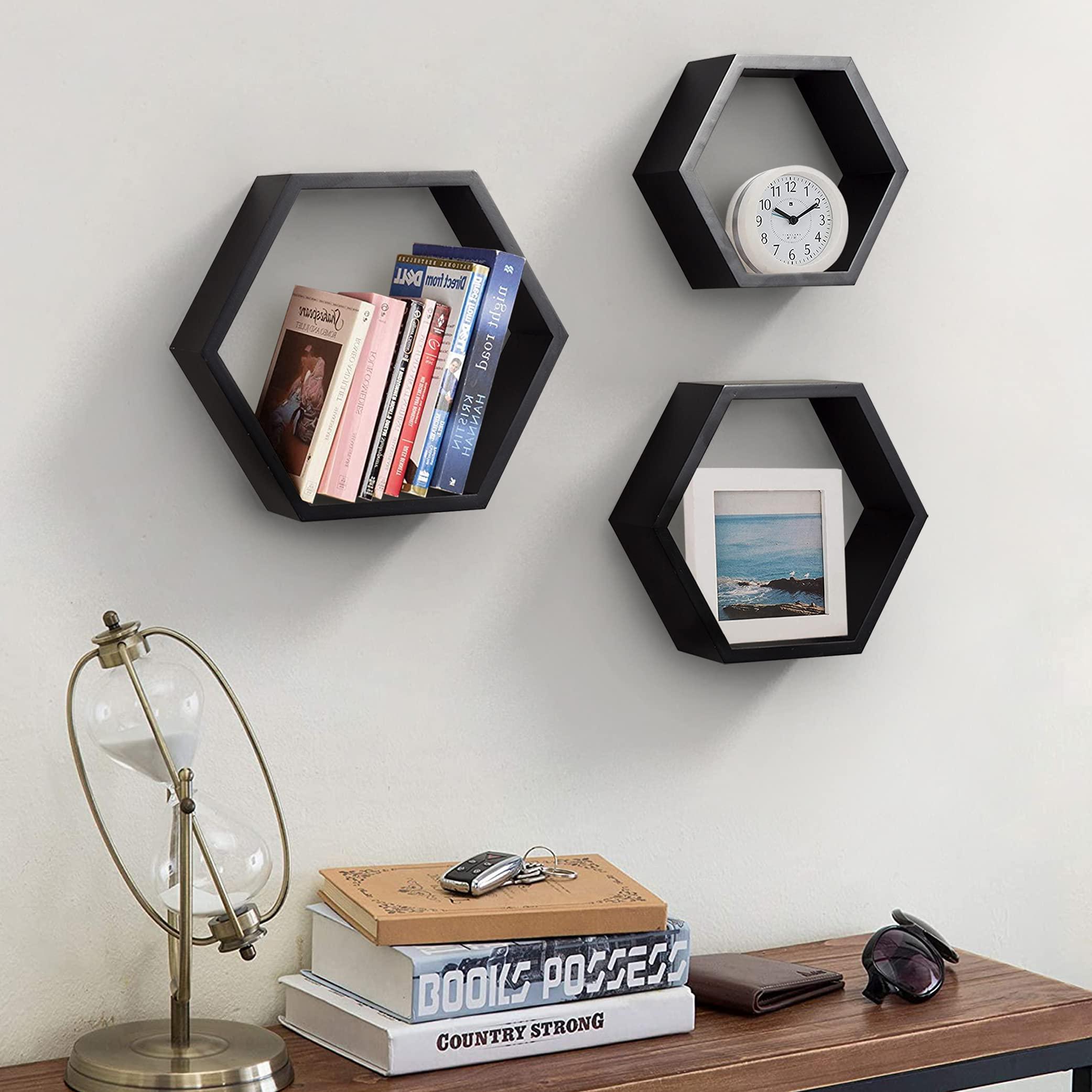Hexagon floating shelves deals