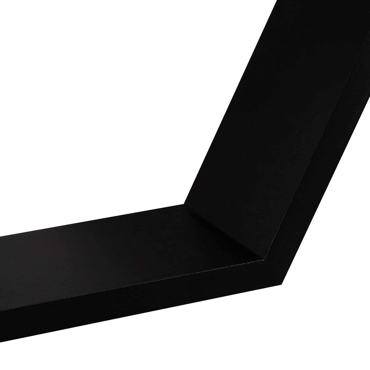 Ah-decor hexagon floating shelves Black / Black Set of 3 Black Adjustable Wall Mounted Hexagon Floating Shelves
