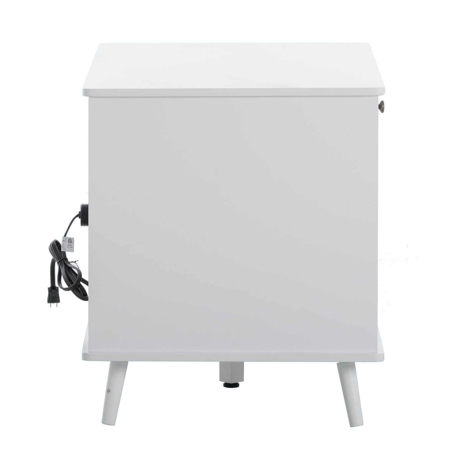 AHDECOR Litter Box Enclosure, Cat Litter Box Furniture with Hidden Plug, 3 Doors,Indoor Cat Washroom Storage Bench Side Table Cat House, Large Wooden Enclused Litter Box House, White