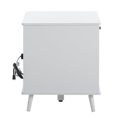 AHDECOR Litter Box Enclosure, Cat Litter Box Furniture with Hidden Plug, 3 Doors,Indoor Cat Washroom Storage Bench Side Table Cat House, Large Wooden Enclused Litter Box House, White