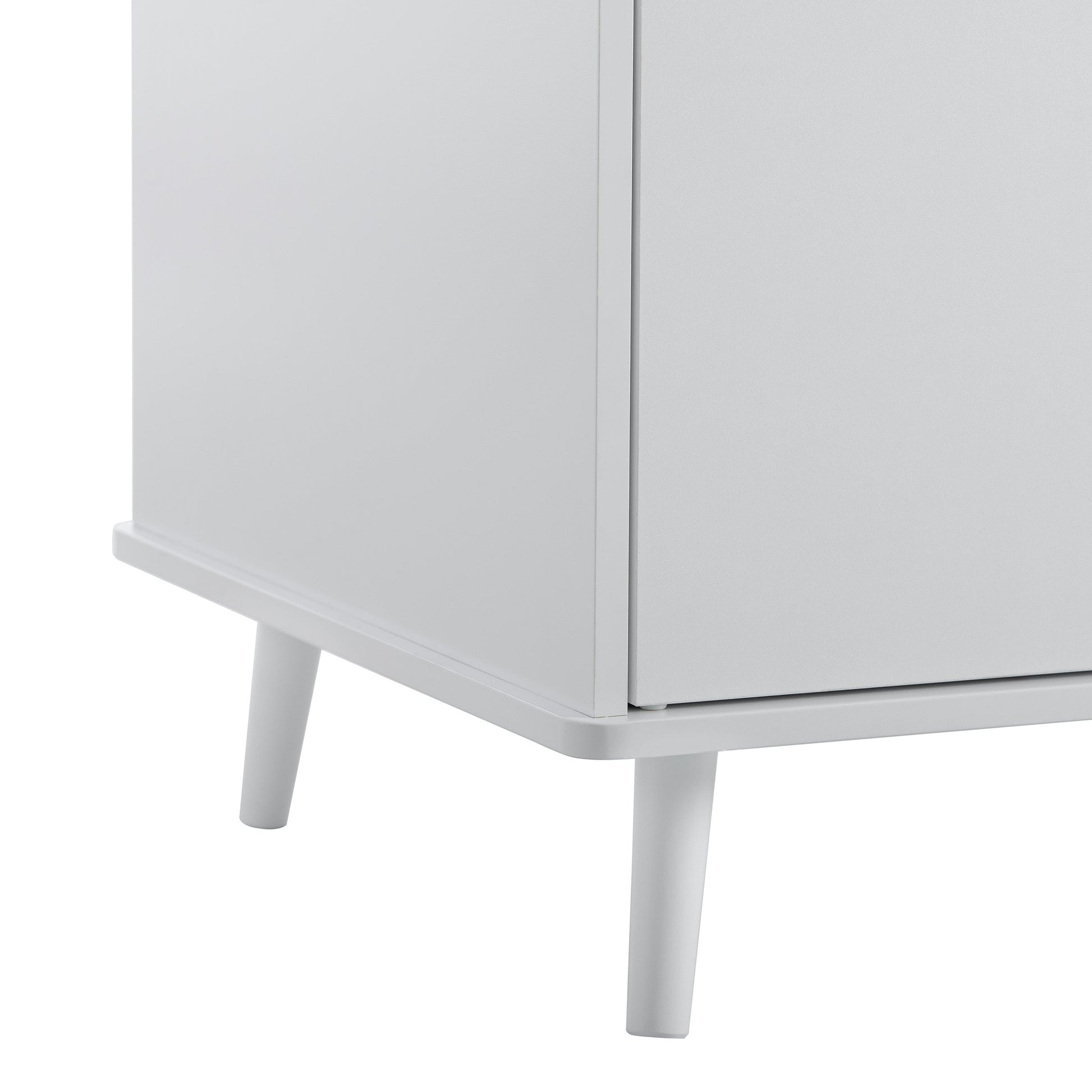 AHDECOR Litter Box Enclosure, Cat Litter Box Furniture with Hidden Plug, 3 Doors,Indoor Cat Washroom Storage Bench Side Table Cat House, Large Wooden Enclused Litter Box House, White