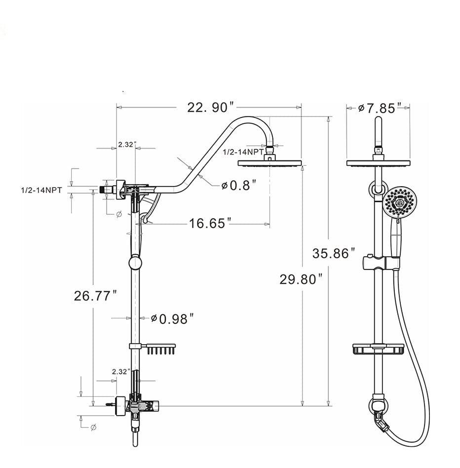 AHDECOR shower-head Shower Head with Handheld Shower System
