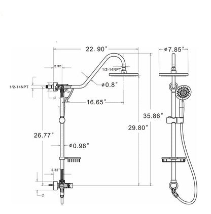 AHDECOR shower-head Shower Head with Handheld Shower System