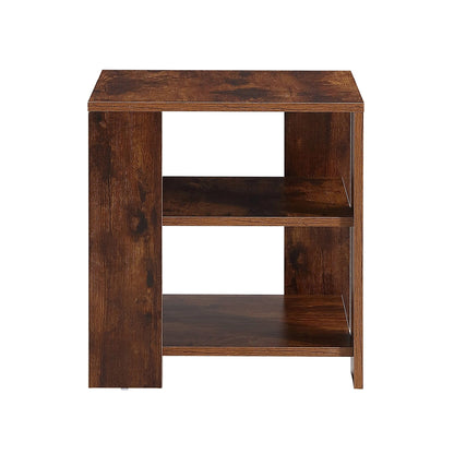 Ah-decor side table Square side table,simple style design,3-tier end table,wood living room nightstand,bedroom,easy assembly,1-pack, rustic brown