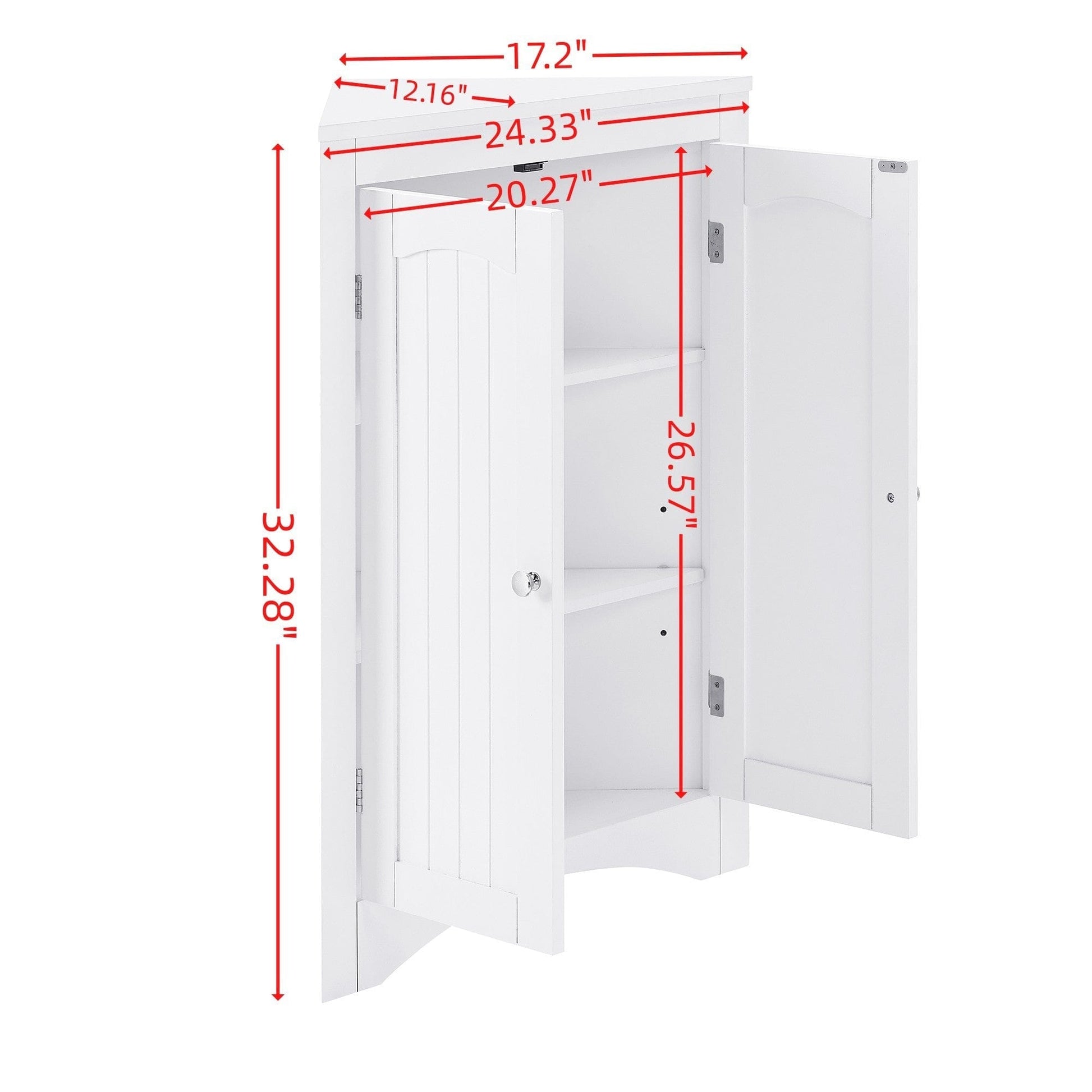 AHDECOR sideboard cabinet,corner cabinet,Bathroom Floor Corner Cabinet with Doors and Shelves, Kitchen, Living Room,Free Standing Storage Cabinet for Bathroom