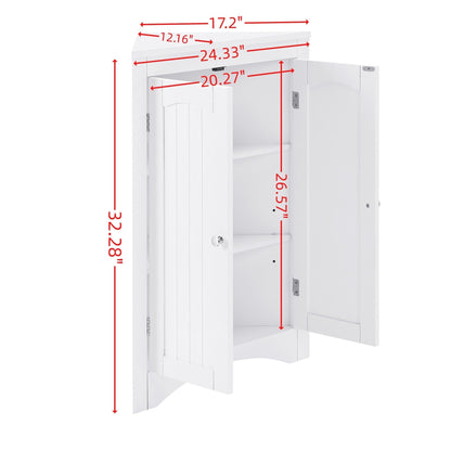 AHDECOR sideboard cabinet,corner cabinet,Bathroom Floor Corner Cabinet with Doors and Shelves, Kitchen, Living Room,Free Standing Storage Cabinet for Bathroom