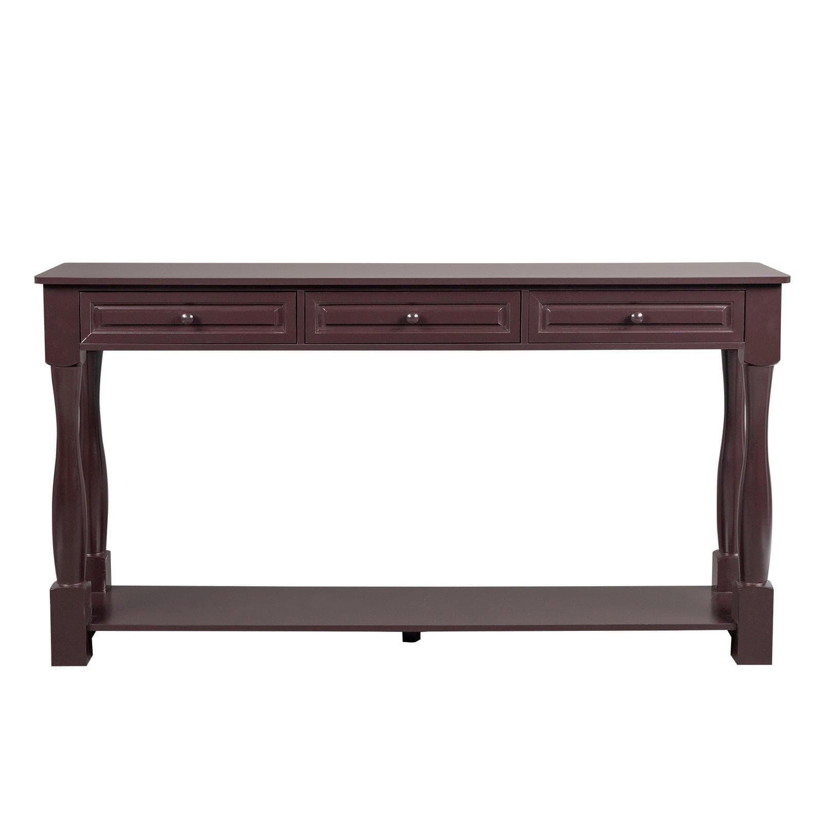 Ah-decor sofa table Console Table for Entryway Wood Sofa Table with Storage Drawers and Bottom Shelf for Hallway Living Room Brown Color