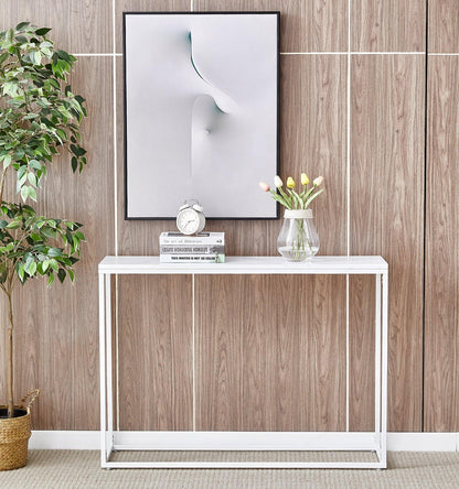 Ahdecor sofa table Console table , White| Living Room, Gold Entrance Table