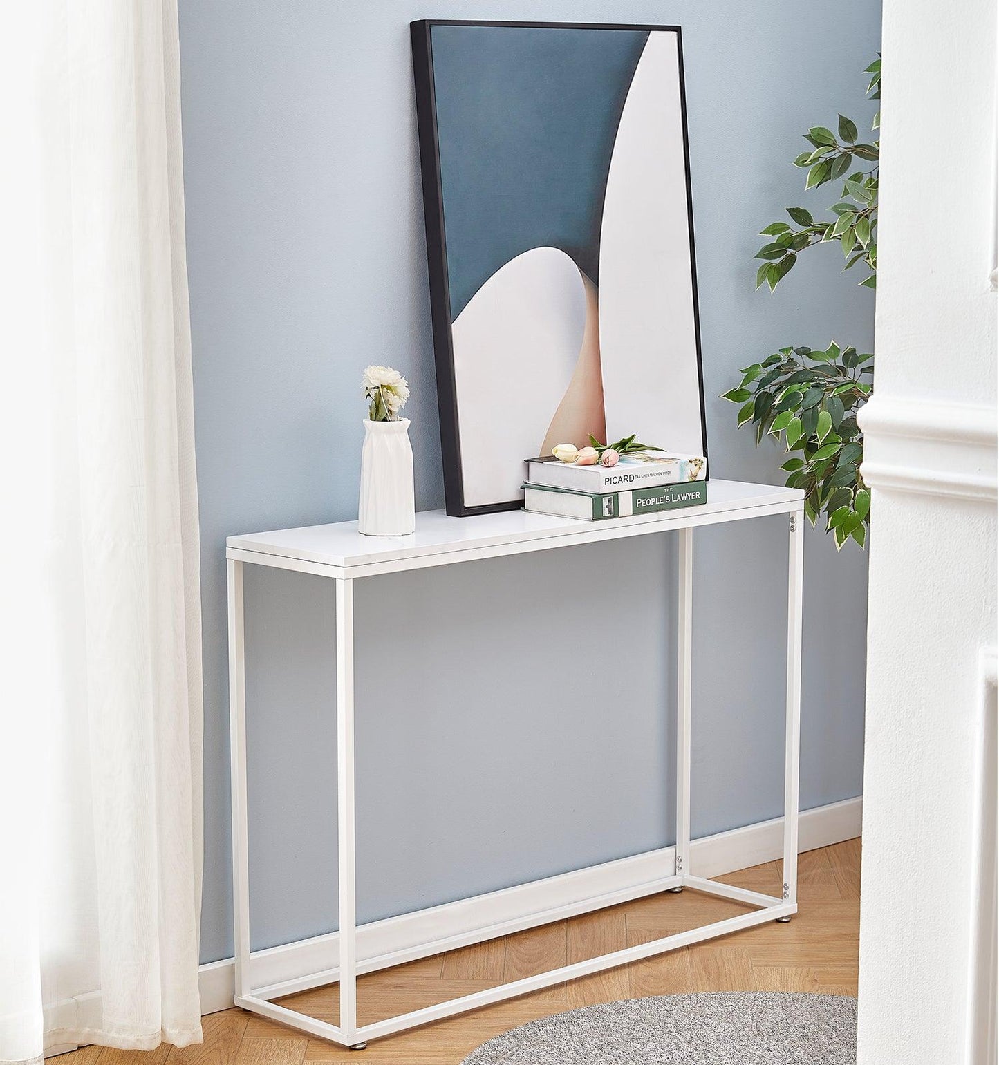 Ahdecor sofa table Console table , White| Living Room, Gold Entrance Table