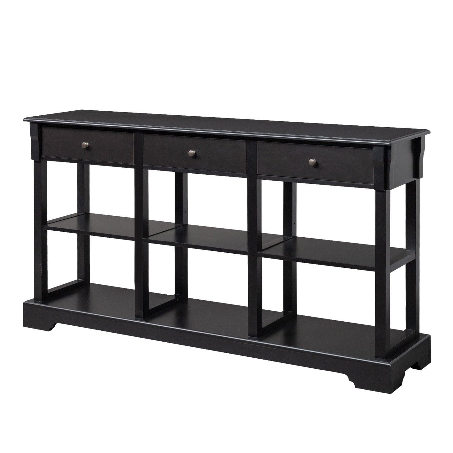 AH-DECOR sofa table Kitchen Buffet Cabinet Sideboard with Open Shelves and 3 Drawers