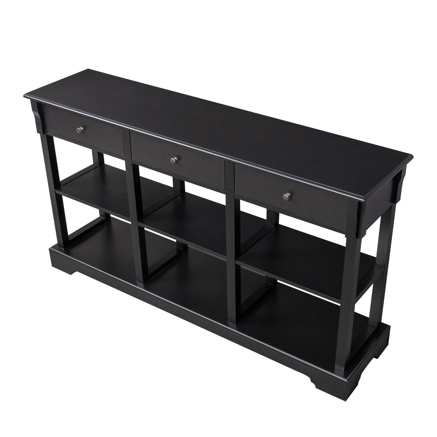 AH-DECOR sofa table Kitchen Buffet Cabinet Sideboard with Open Shelves and 3 Drawers