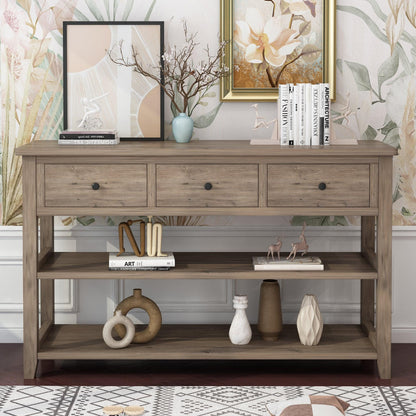 Ah-decor sofa table Sofa Table, Console Table with 3 Drawers and 2 Open Shelves