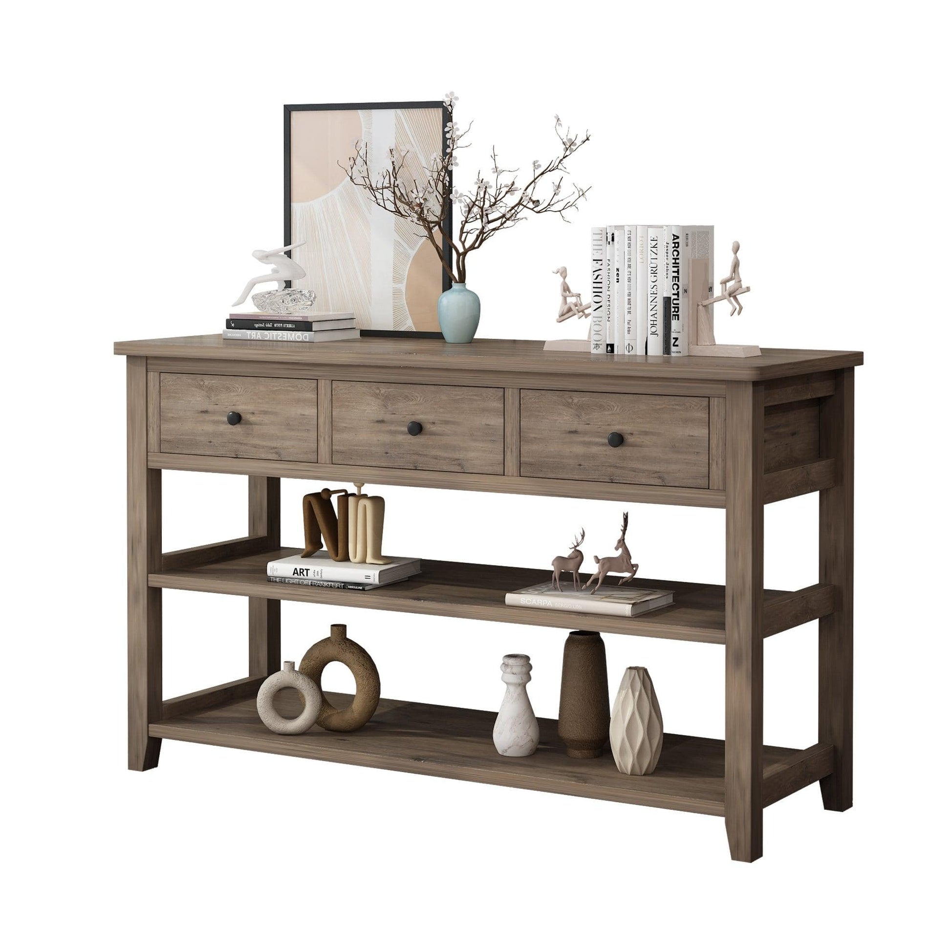 Ah-decor sofa table Sofa Table, Console Table with 3 Drawers and 2 Open Shelves