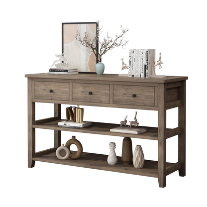 Ah-decor sofa table Sofa Table, Console Table with 3 Drawers and 2 Open Shelves