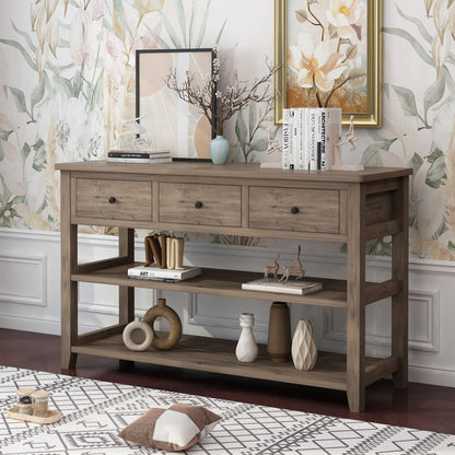 Ah-decor sofa table Sofa Table, Console Table with 3 Drawers and 2 Open Shelves