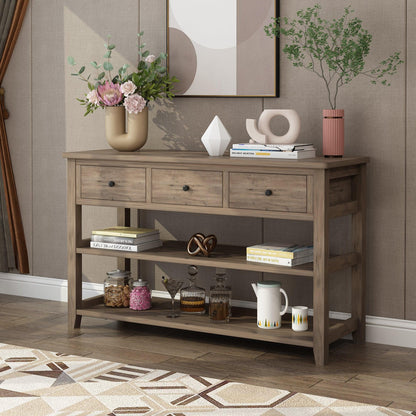 Ah-decor sofa table Sofa Table, Console Table with 3 Drawers and 2 Open Shelves