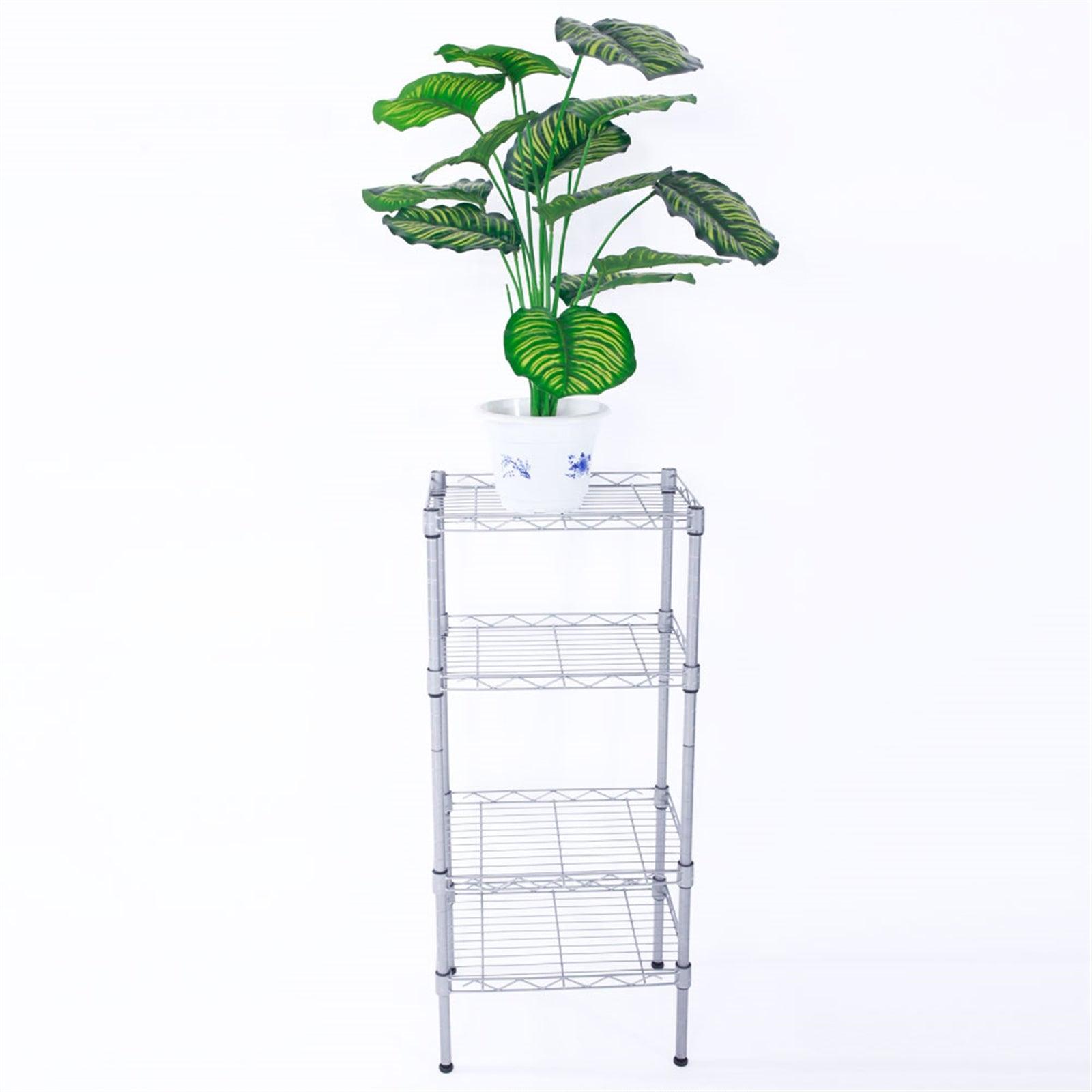 Ah-decor Storage Rack Length(cm) 47.50	Width(cm) 28.50 XM-207S Rectangle Carbon Steel Metal Assembly 4-Shelf Storage Rack Silver Gray