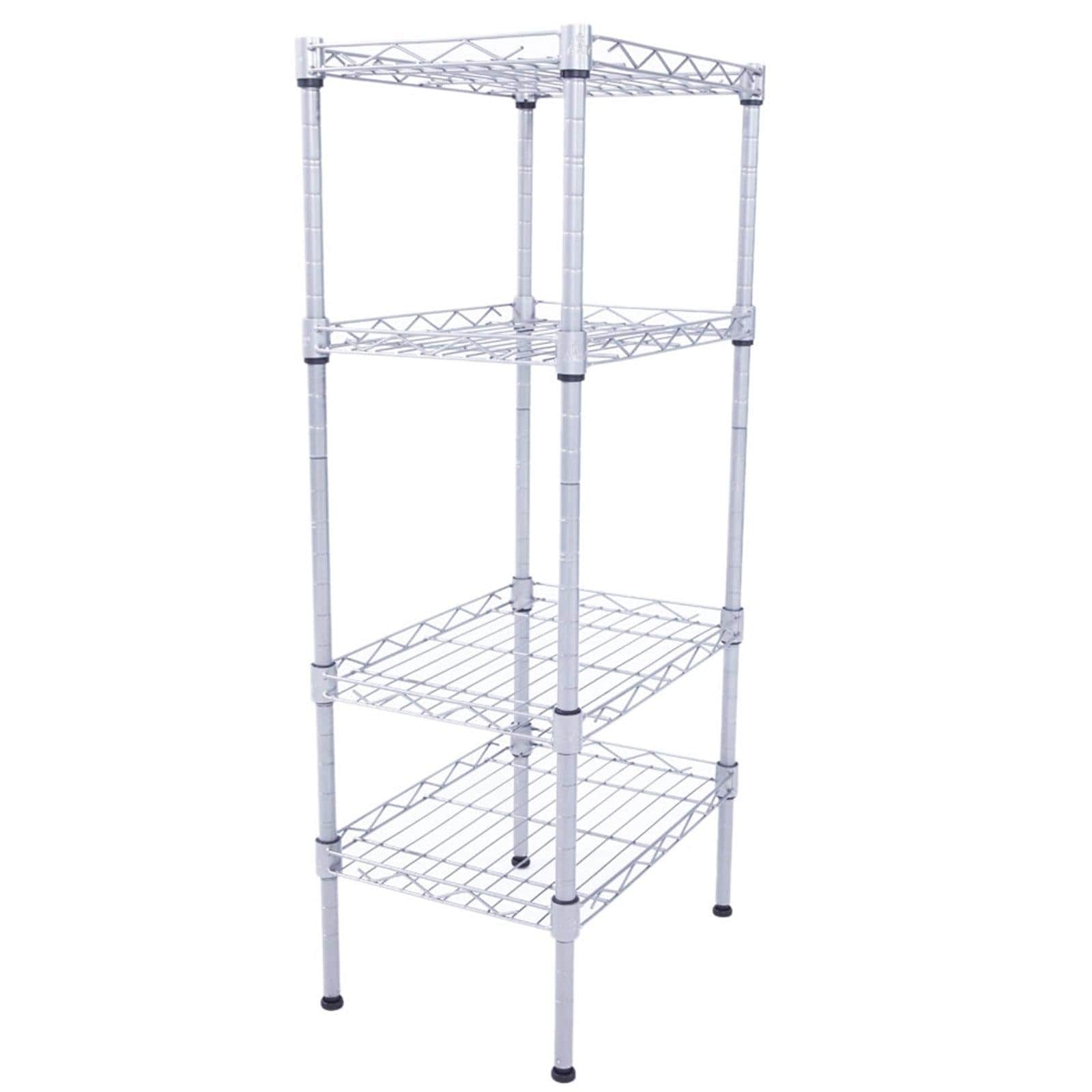 Ah-decor Storage Rack Length(cm) 47.50	Width(cm) 28.50 XM-207S Rectangle Carbon Steel Metal Assembly 4-Shelf Storage Rack Silver Gray