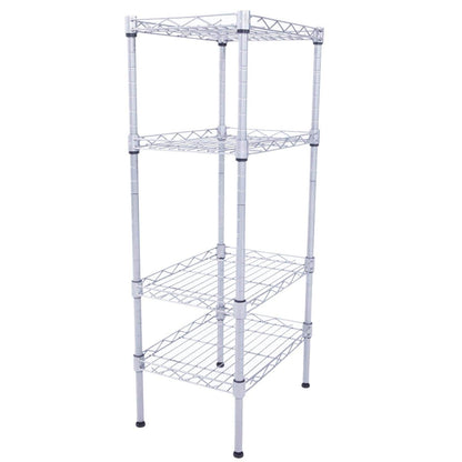 Ah-decor Storage Rack Length(cm) 47.50	Width(cm) 28.50 XM-207S Rectangle Carbon Steel Metal Assembly 4-Shelf Storage Rack Silver Gray