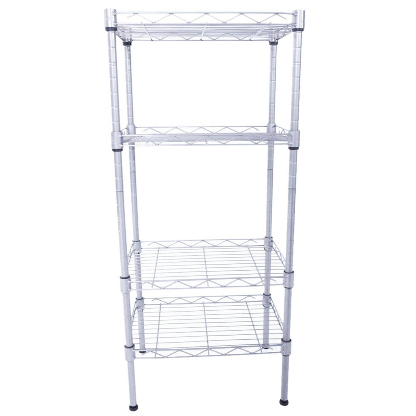 Ah-decor Storage Rack Length(cm) 47.50	Width(cm) 28.50 XM-207S Rectangle Carbon Steel Metal Assembly 4-Shelf Storage Rack Silver Gray