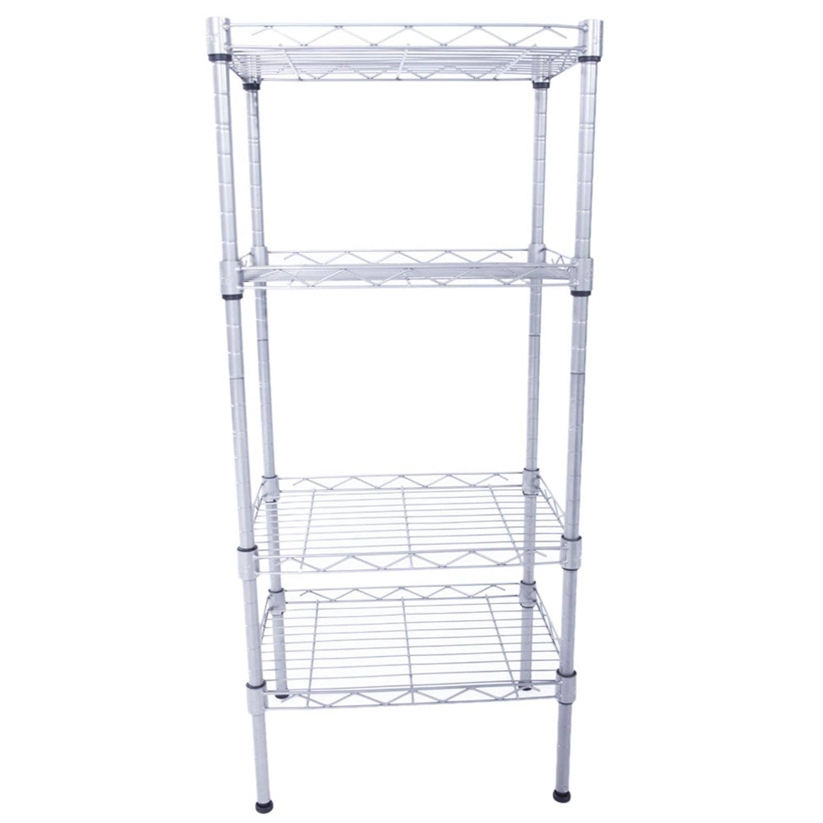 Ah-decor Storage Rack Length(cm) 47.50	Width(cm) 28.50 XM-207S Rectangle Carbon Steel Metal Assembly 4-Shelf Storage Rack Silver Gray